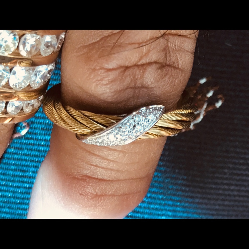 Phillips charriol SS & 18k diamond ring